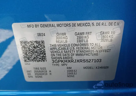 2024 Honda Prologue Touring from USA, damaged, VIN 3GPKHXRJXRS527103